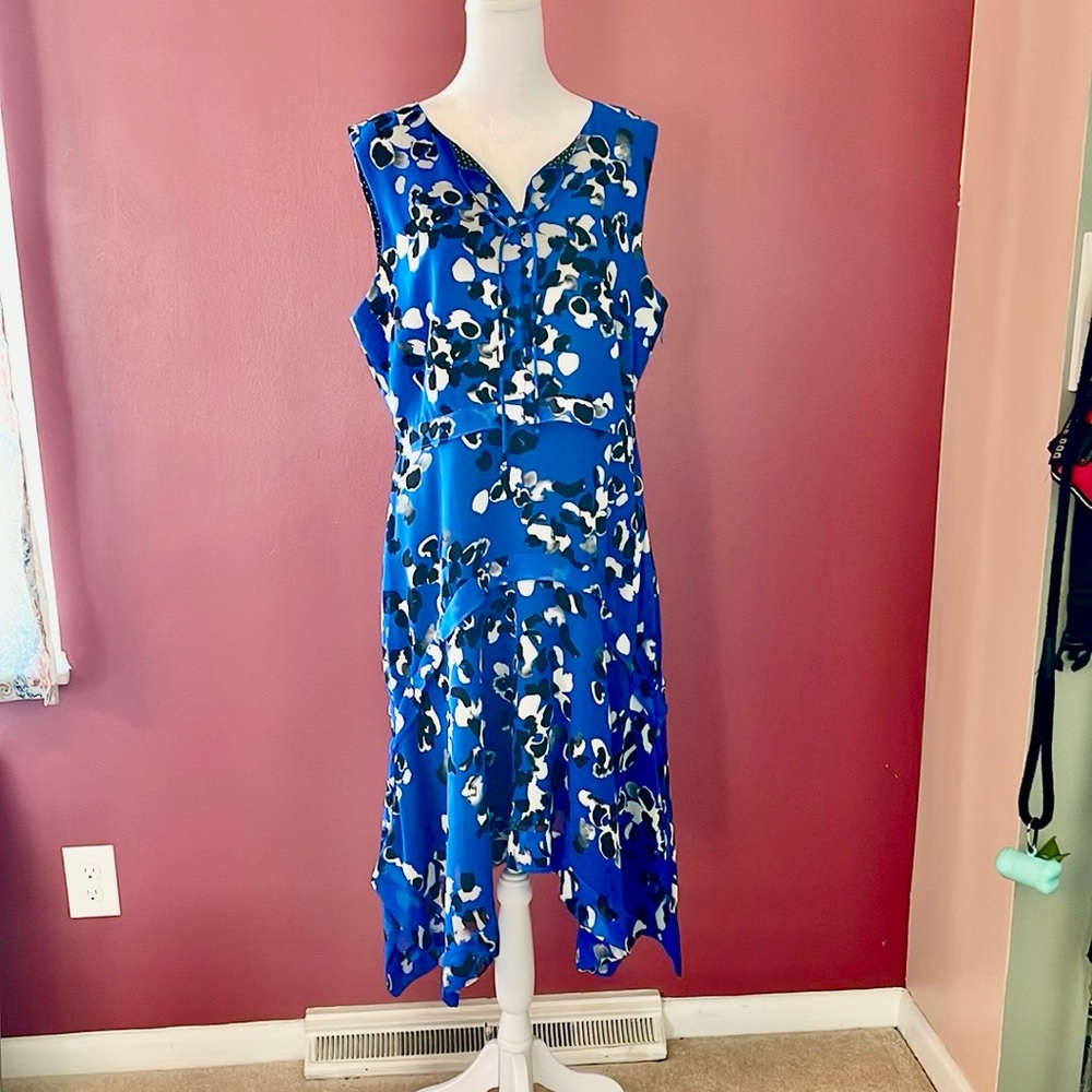 CAbi Blue V-Neck dress